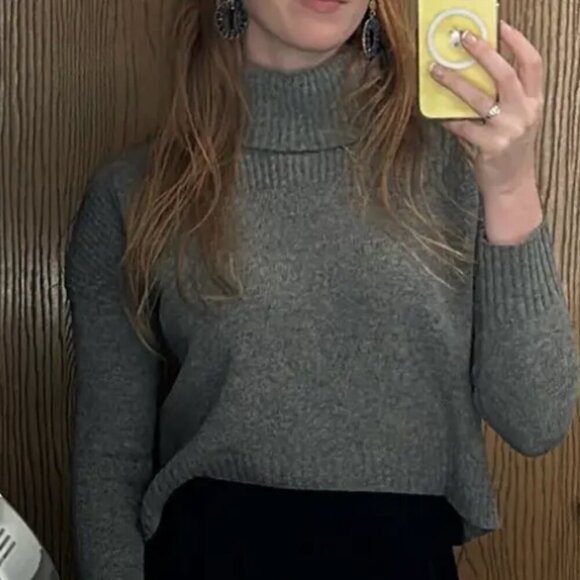 Jason Wu Sweater Wool Contrast Stitch Turtle Neck Cropped (Shrunken to a Small) - Picture 10 of 16